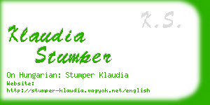 klaudia stumper business card